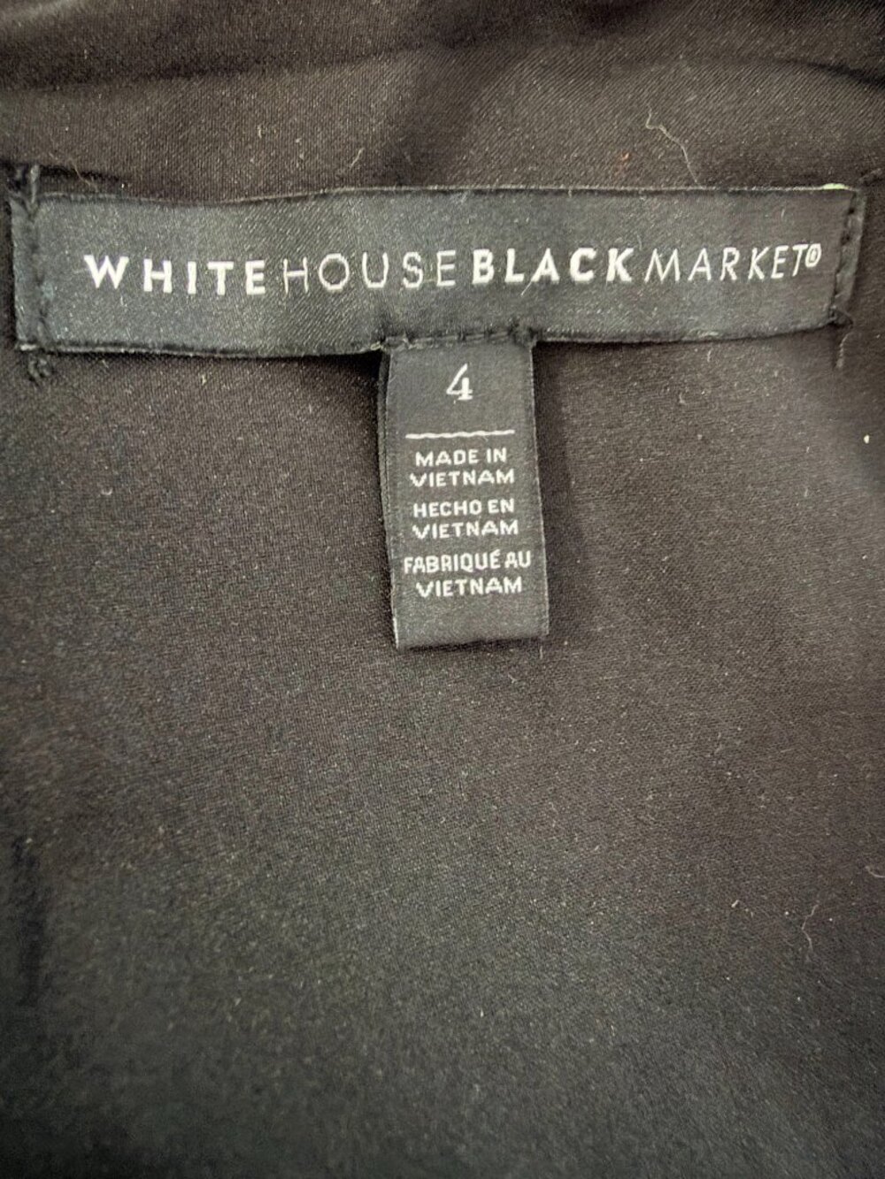White House Black Market Belted Sleeveless Top Back-Zip Black 4 #A3942 - Picture 4 of 8